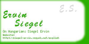ervin siegel business card